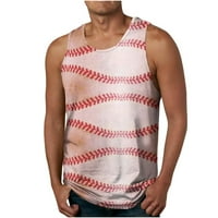Penkaiy novog muškog bejzbola 3D ten za ispis na vrhu casual sportskih majica bez rukava za majicu TOP