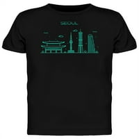 Green Seoul Skyline majica Muškarci -Image by Shutterstock, muški medij