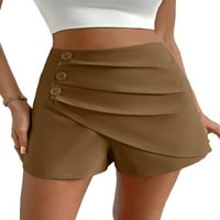 Ženska odjeća Casual Plain Skort Mocha Brown Shorts XL