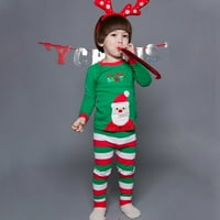Dječje božićne pidžame pamučne djevojke djevojke s dugim rukavima ELF PJS postavio dječake Xmas Jammyes