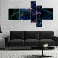 Art DesimanArt Plava svjetla mreže Sažetak platnena umjetnost otiska u. Široka u. Visoki - ploče