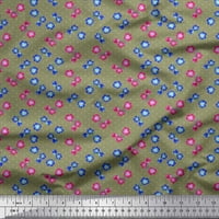 Soimoi modalna satenska tkanina točka, plava i ružičasta cvjetna cvjetna tiskana šivanje tkanine dvorište