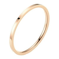 Yifudd temperament Svestrani tanki titanijum čelični prsten ženski modni nakit za prsten za rep, nehrđajući čelik Klasični obični nosač za vjenčani prsten