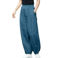 Miayilima casual pantalone za žene Hlače sa visokim strukom pantalone za pantalone sa džepom Ležerne