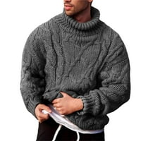 Yskkt muško labavi kornjači zimski debeli topli pleteni pulover