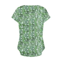 Yyeselk čvrste pamučne bluze za žene Ljeto casual gumb dekor V-izrez kratkih rukava majice Trendi lijepi