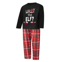 Božićne pidžame za obiteljski set, ELF Pismo Ispis majica s dugim rukavima sa plaičnim hlačama Salona