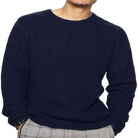 WRCNOTE MENS debela zima topli džemper pletiva na radu pulover sa čvrstim bojama Jumper vrhovi bijeli