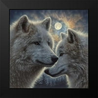 ABOGLE, COLLIN CRNI MODERNI UKLJUČINI MUZEJ UMJETNOST PRINT pod nazivom - Moonlight Wolf Mates