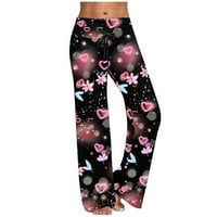 Binmer duge pantalone za žene udobne casual pidžama cvjetni ispis elastičnih struka salona široke noge