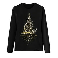 Amtdh košulje ženske zvezne dukseve božićne stablo Grafički duks kraljevske majice s dugim rukavima