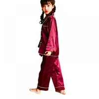 Toddler Baby Girl Satin Silk pidžama Kids Boys dugi rukav PJS Sleep odjeća Loungwer Outfit Set odjeće