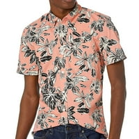 tklpehg muns havajske majice kratki rukav labavi fit košulje ličnosti Ispis Lapel bluza Havajska majica