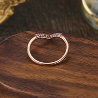10k Rose Gold Moissanite V oblikuje vjenčani prsten za žene