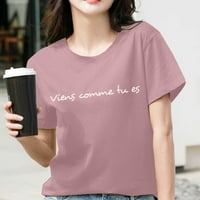 Majice za žene Ljeto TOP Cvjetni ispisani Ležerni majica Pismo uzorak modna posada Kratki rukav majica