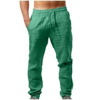 Tergo hlače Workout Hlače duge hlače za muškarce Čvrsti povremeni elastični pojas Pocket pamučne patke