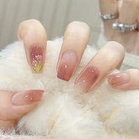Gradient Pink Tulip Fairy Lažni nokti Jednostavan za primjenu jednostavnih za oguljenje vrhova za nokte