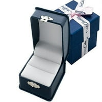 Tommaso Dizajn Oval 9x stvoreni plavi safirni prsten u KT bijeloj zlatnoj veličini Ženka odraslih