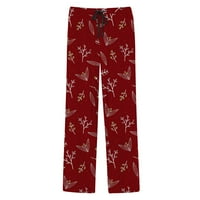 Yueulianxi muški božićni muški casual pidžama hlače sa crtežom i džepovima za Božić