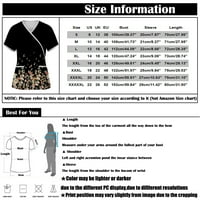 Ženske košulje Ženski ispis kratkih rukava V-izrez V-izrez Radna uniforma Džepna bluza Bijela XXXL