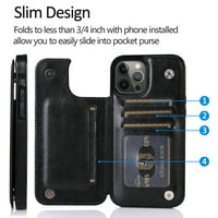 Za Apple iPhone Pro M PU kože s [dvije magnetske kopče] [utora za karticu] izdržljiv poklopac s udarnim