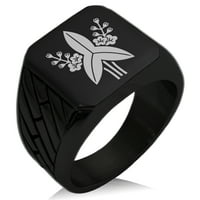 Nehrđajući čelik Mizuno samurajski Crest Geometrijski uzorak Biker stil polirani prsten