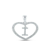 Macey Worldwide nakit 10k bijeli zlatni dijamant lijepo srce i slovo Privjesak CTW