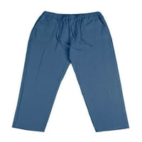 Michellecmm muške ležerne hlače za crtanje pamučne posteljine labave otvorene dno jogger pantalone ljetne