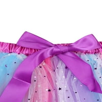 Kids Girls suknja, zvjezdica uzorka elastična velika struka mjehurića sa lupkom sa bowknot-om za ljetni