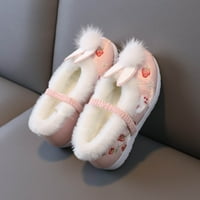 DMQupv Mali Kid čizme Gilrs gumene jedinice tople cipele Zimske čizme za snijeg Vezenje print pamučne
