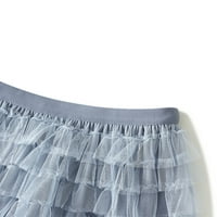 Suknje za žene elastična visoka struka mrežasta ljetna ljetna a-line suknja s slojevske tvari duge suknje