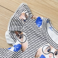 Djevojčica za bebe i toddler Dječja djeca Dječji djevojčici Ruffle Esster Striped Bunny Print haljina