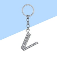 Tinksky Jednostavno stilski ključ za pisanje lanac metala Rhinestones Key Ring Alphabet Keychain torba