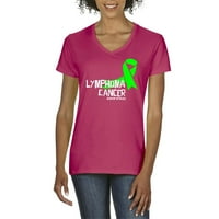 Normalno je dosadno - Ženska majica s kratkim rukavima V-izrez, do žena veličine 3xl - rak limfoma
