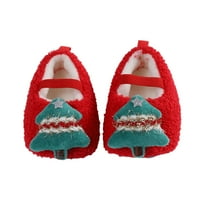 Polinkety baby božićne cipele, mekane jedino klizne krznene zatvorene cipele na otvorenom za djevojčice