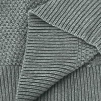 Posada s dugim rukavima Turtleneck Čvrsti pulover Ispiši labav plus veličina casual zimski džemper sive