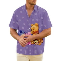 Bluze za muškarce moda, casual majica kratkih rukava s majicama, Winnie The Pooh print majica, višestruke