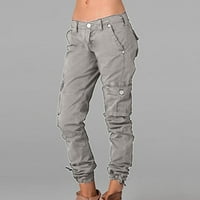 Teretne hlače Wone plus veličina casual solid color udobne hlače sa niskim uspona za žene modne labave