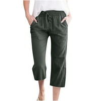 Inleife pune duljine hlače za žene odobrenje modne ženske ležerne boje labave hlače ravno širom nogu