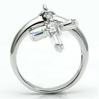 Luxe nakit dizajnira ženski rodirani prsten od mesinganog križa sa kubnim cirkonijom AAA -