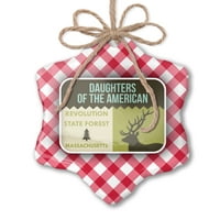 Božićni ukras Nacionalne američke šumske kćeri američke Državne šume Crveni plaid Neonblond