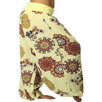 Ljetne vrećice Lumgy Print harem hlače za plažu za žene boemska labava hipi palazzo hlače comfty joga