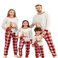 LUMENTO Žene Muška djeca Mekani božićni podudaranje Porodični pidžami postavljeni plaćeni dugih rukava