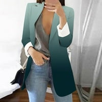 Advoicd Blazer jakna za žensko štampano kardigan Formalno odijelo LEGHLEVE LEALS Poslovni ured Puna
