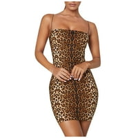 Amousa ženska modna seksi leopard print halter kratke haljine haljine žene ženske haljine