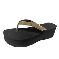 Miayilima Rose Gold Sandale Žene Ženske modne Ljeto Rhinestone Open TOE FLIP FLOPS Platform Wedge Sandals