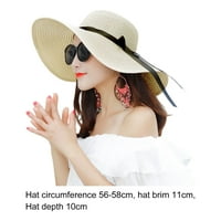 Ženska šešir za sunčanje Široka za sunčanje Prikladna za kožu plažu Hat modni dodatak Bež pletenica