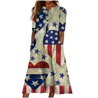 Američka haljina za zastavu Žene 4. srpnja Torbe Star Stripes USA Haljina Patriotic Summer Tee Haljina