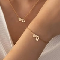 CPTFADH Početna ogrlica od ogrlice od srca Postavljanje pozlaćeno početno ogrlica A-Z abeceda od ogrlice
