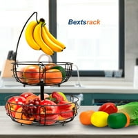 BextsRack Slower voće s bananskim vješalicom za kontratop za kuhinju-crnu